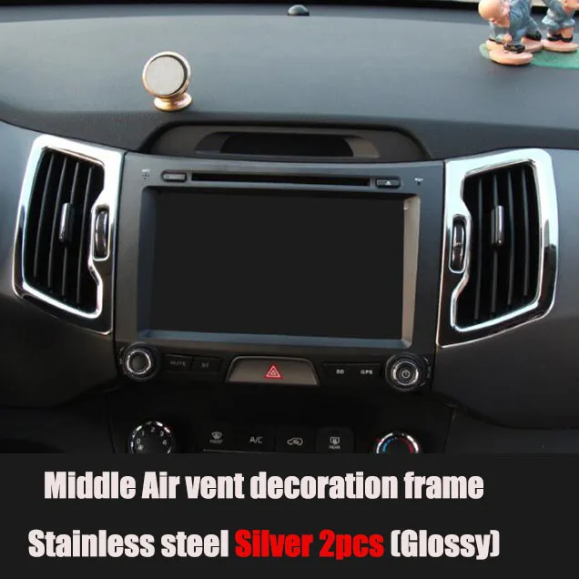 Steel Silver 2pcs 6 шт. комплект Автомобильный Стайлинг вентиляционное отверстие выход декоративная отделка авто аксессуары чехол для Kia Sportage R 2011 2012 2013 - Цвет: Steel Silver 2pcs