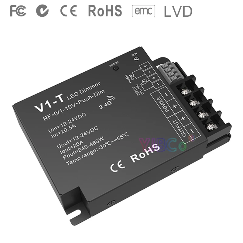 Led контроллер с регулировкой яркости V1 T 3 в 1 канал х 20 А 12 24 В постоянного тока CV 0/1
