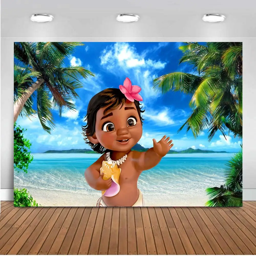 

Виниловый фон для фотосъемки новорожденных с изображением летнего моря пляжа