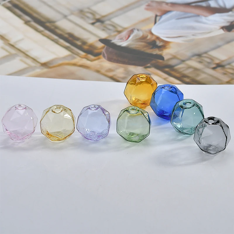 Аксессуары для рукоделия цветные прозрачные стеклянные полые перфорированные