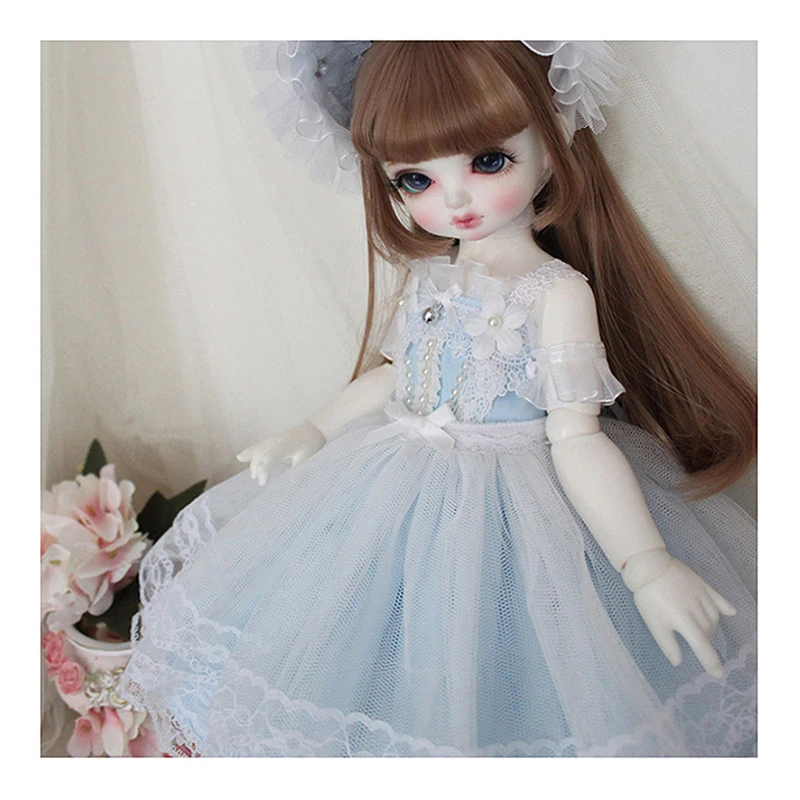 Кукольная одежда 1/6 кукла синее платье с большой шляпой для 1/4 BJD аксессуары кукол