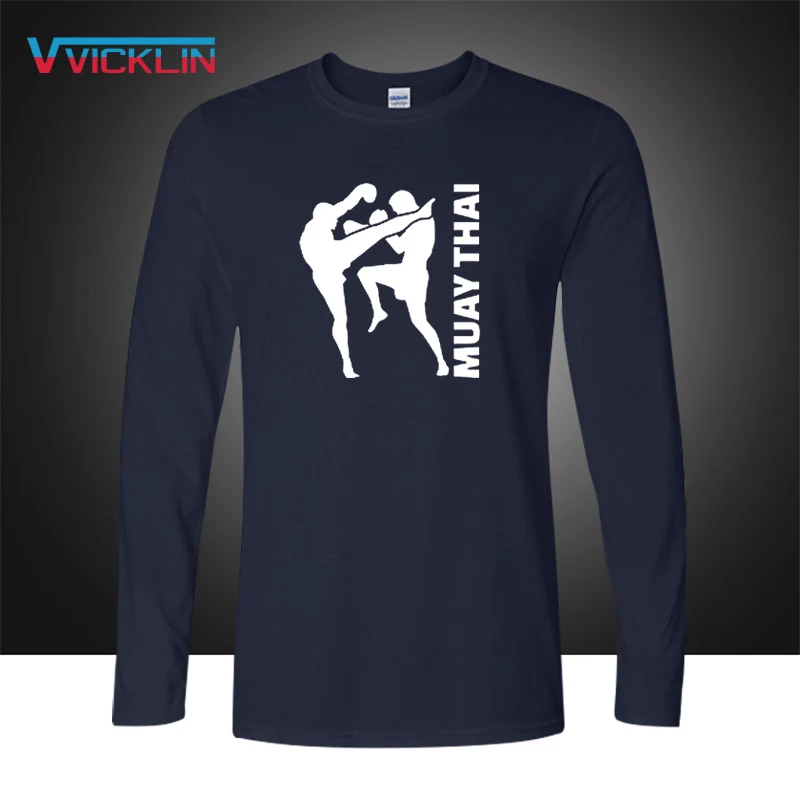 

2021 Autumn New Fashion Men's T Shirt Ultimate Fighting Muay Thai Long Sleeve Hardcore Fight T Shirt Fun Funny Cotton Tops Tees