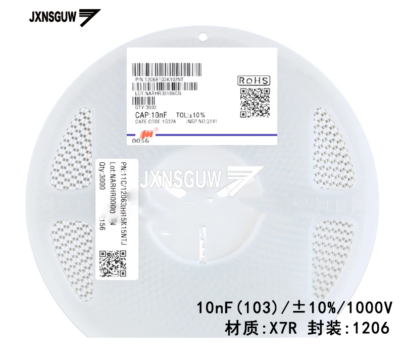 

100PCS Chip capacitors 1206 10% 1kV X7R 2.2nF 3.3nF 4.7nF 10nF 220pF 470pF 222 332 472 103 221 471 FH