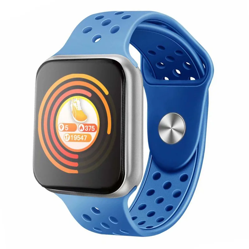 Blue Smart Watch Men Women Heart Rate Blood Pressure Monitor Fitness Tracker IP67 Waterproof Sport Smartwatch Clock PK S226 IWO 10 9 - Color: Blue