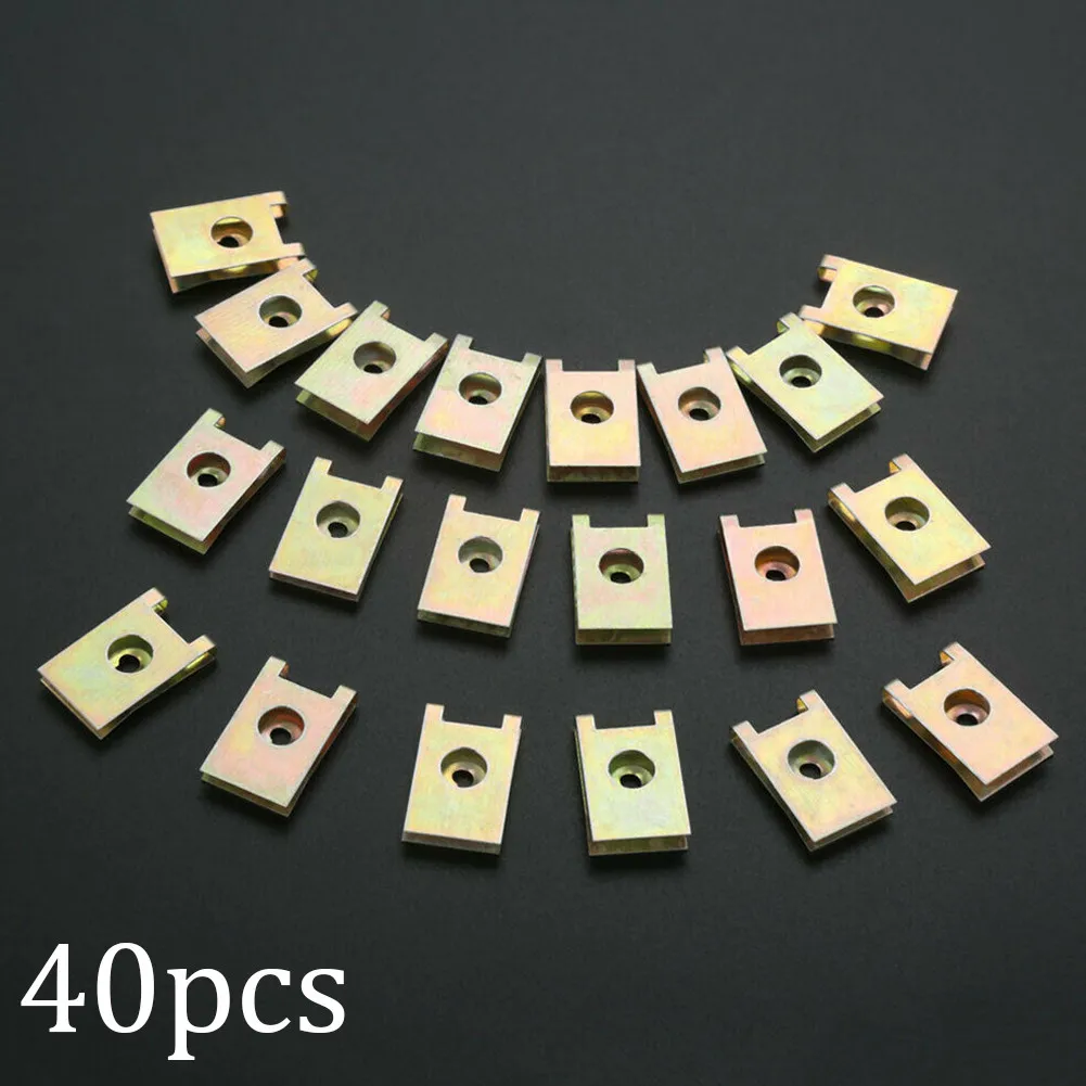 

40pcs 3MM Car Fastener Clip Screw Base U-shaped Nut Mounting Fastener Clips Interior Parts Car Products Clip