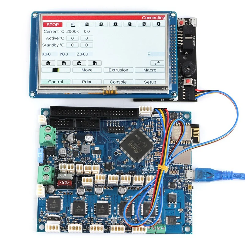 Duet 2 Wi-Fi V1.04 Клонировали 32 бит доска с 4 3 дюйма PanelDue Пресс Sn контроллер для станков