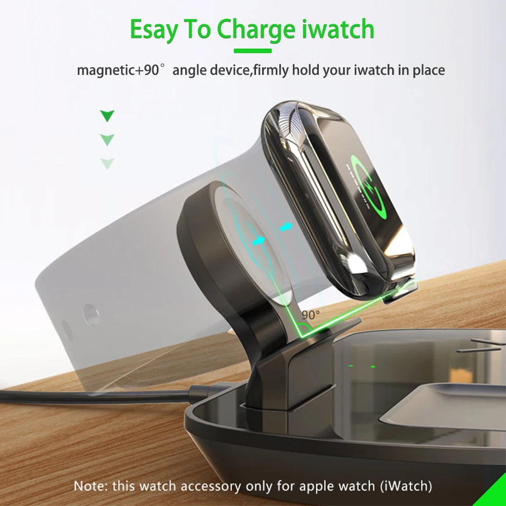 Беспроводное зарядное устройство QI 3 в 1 для iPhone 11 Pro Max/XS/XR Plus беспроводное Apple Watch 2 4