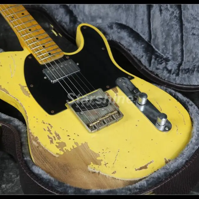 2019 популярная Тяжелая Relic TL электрическая гитара тонкие струны сквозное тело