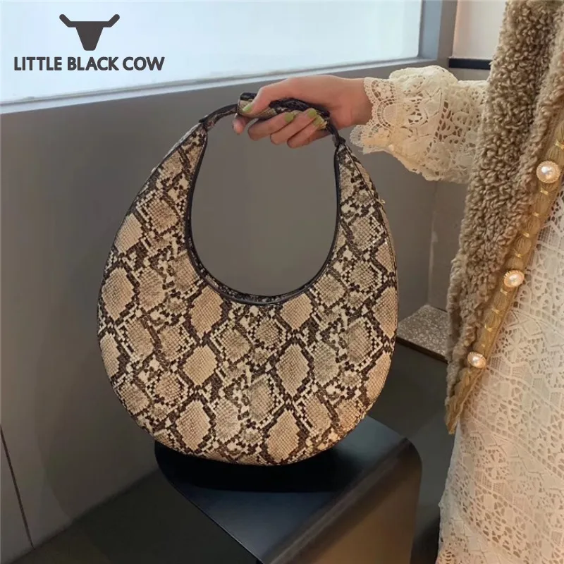 

Luxury Handbag Women Bag Designer Ladies Tote Half Moon Bags Vintage Pu Leather Serpentine Women Underarm Single Shoulder Bag