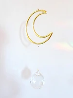 catches suncatcher sunath 5 cm crystal ball 20 mm golden and transparent to hang to llluminate your home