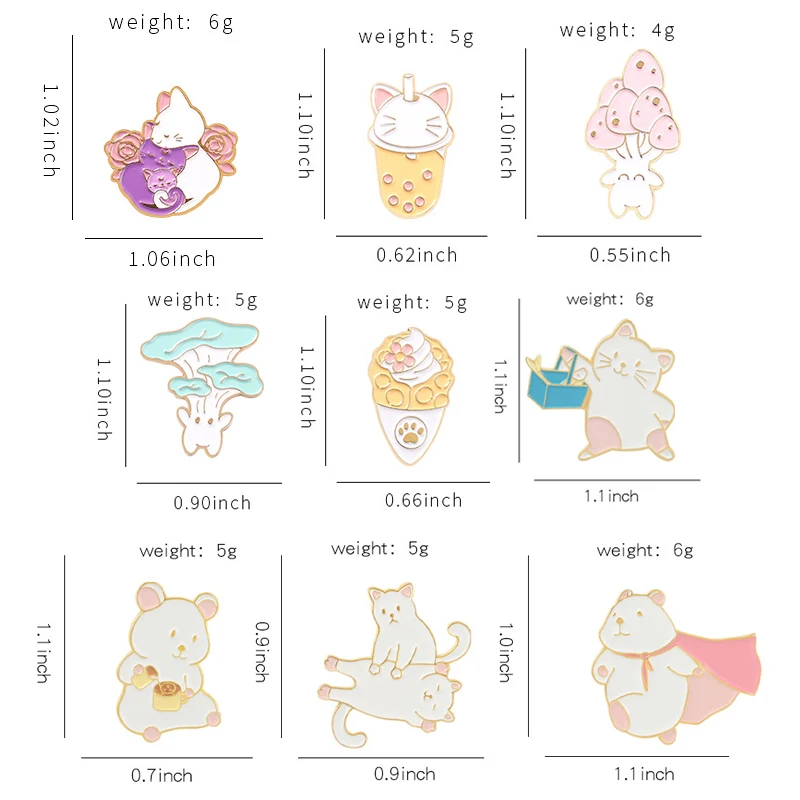 Креативная модная брошь на лацкан с изображением милой кошки гриба масляной