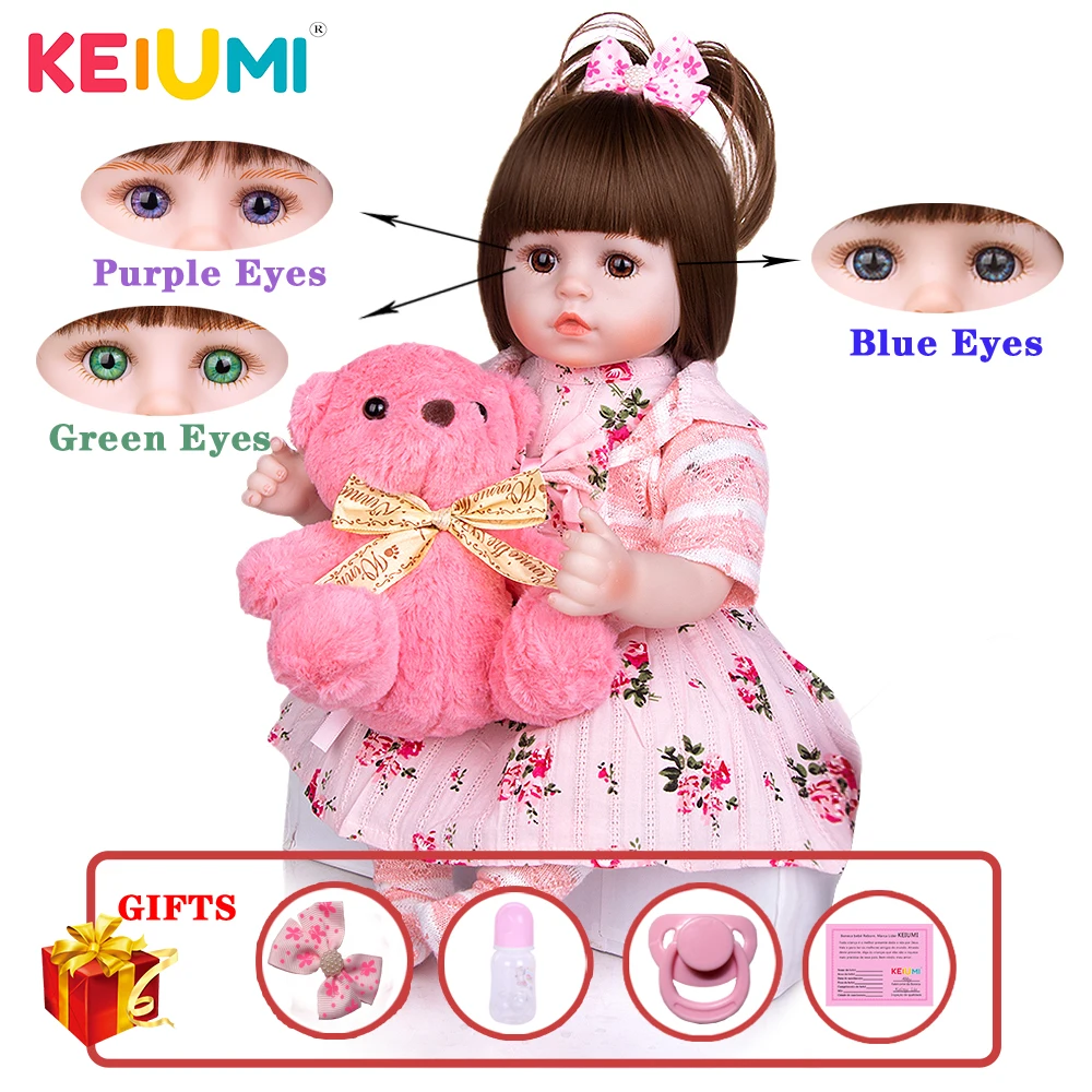 KEIUMI Новое поступление 18 дюймов реалистичные Reborn Baby Doll мягкий силиконовый 46 см как