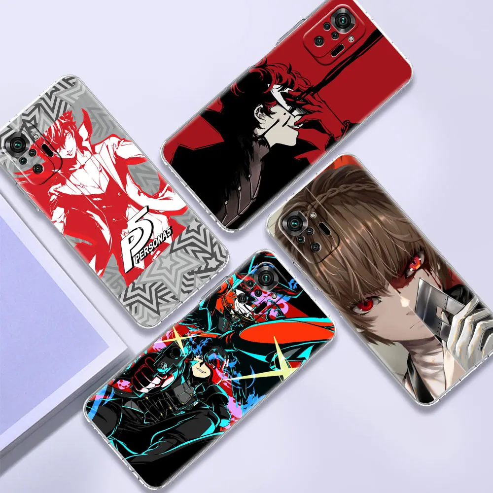 Прозрачный чехол для Xiaomi Redmi Note 9S 8 10 Pro 9C 9A 8T 10S 9T 7 8A бампер телефона мягкий P5 P Persona 5