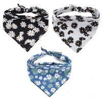 pet dog floral bandanas pet scarfs cute daisies printed triangular bibs puppy cats washable neckerchief decorative collar