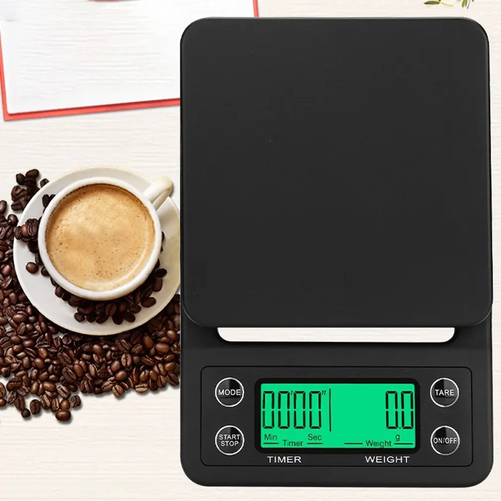 

5kg/0.1g Coffee Scale With Timer Portable Electronic Digital Kitchen Scale High Precision LCD Electronic Scales