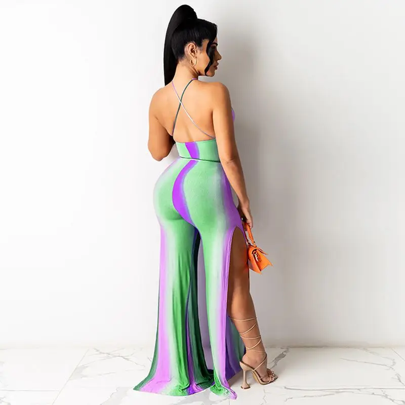 

ZOOEFFBB Sexy Cute Backless Bandage Bodycon Split Rompers Womens Jumpsuit Summer 2021 Overalls One Piece Club Birthday Outfits
