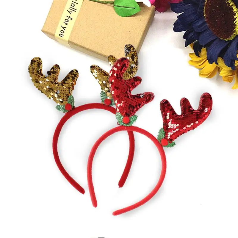 

3PCS Christmas Headband Novelty Cute Antler Headband Holiday Headband Hair Hoop