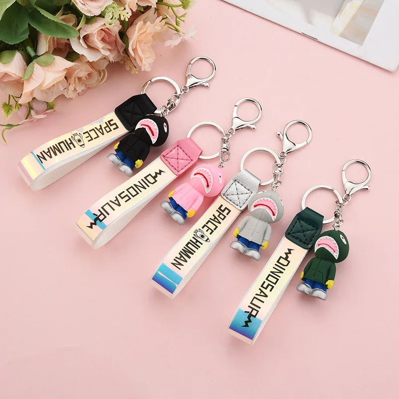 Милый мультяшный модный эпоксидный брелок для ключей с акулой крутая парная