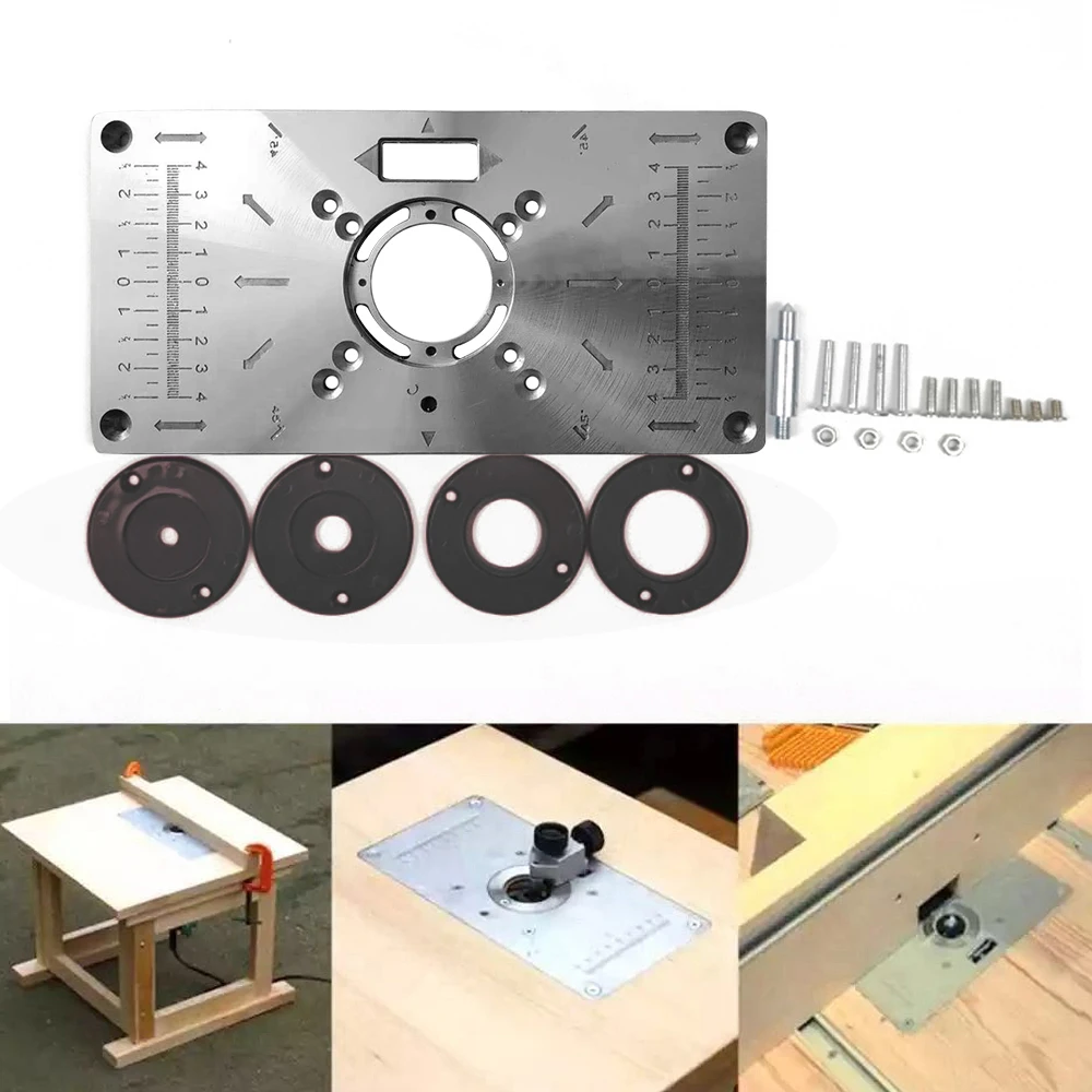 

Carpinte Router Table Insert Plate Woodworking Benches Aluminium Wood Router Trimmer Models Engraving Milling Machine