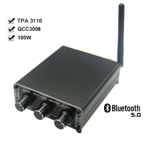 Усилитель мощности TPA3116D2, Bluetooth 5,0, 50 Вт х 2, в чехле, с высокими басами