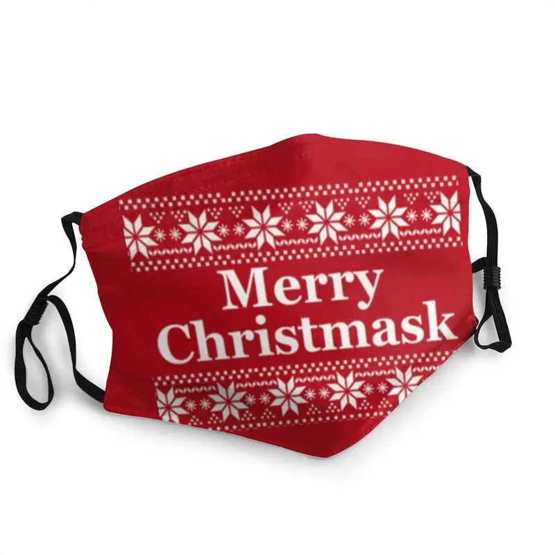 

Рождественская моющаяся маска для лица для взрослых, маска для лица против смога, пылезащитный чехол, респиратор, маска