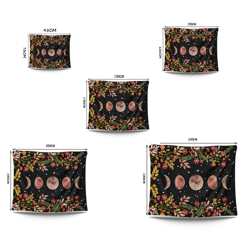 Гобелен с рисунком мандалы настенный пляжный коврик ведьмастера луна