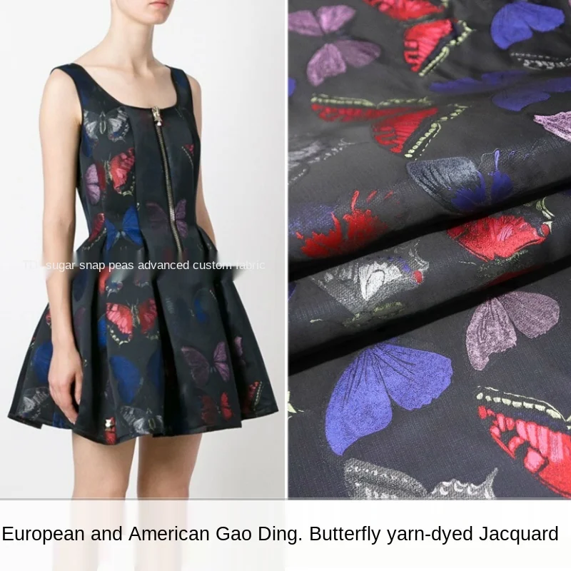 

Thin and elegant butterfly three-dimensional jacquard fashion fabric, sewing fabric factory shop is not out of stock