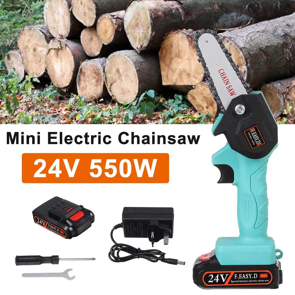 

24V 550W ручной Перезаряжаемые Электрическая цепная пила комплект с 1/2 шт. Батарея Mini 4 дюйма магнитом, работающий от постоянного тока дерева об...
