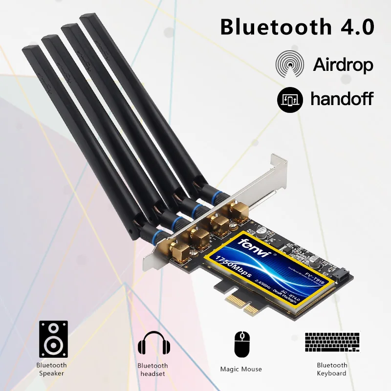 Двухдиапазонный 802.11ac Desktop PCIe Wifi Bluetooth 4 0 BCM94360 для MacOS Hackintosh Windows11 | Компьютеры и офис