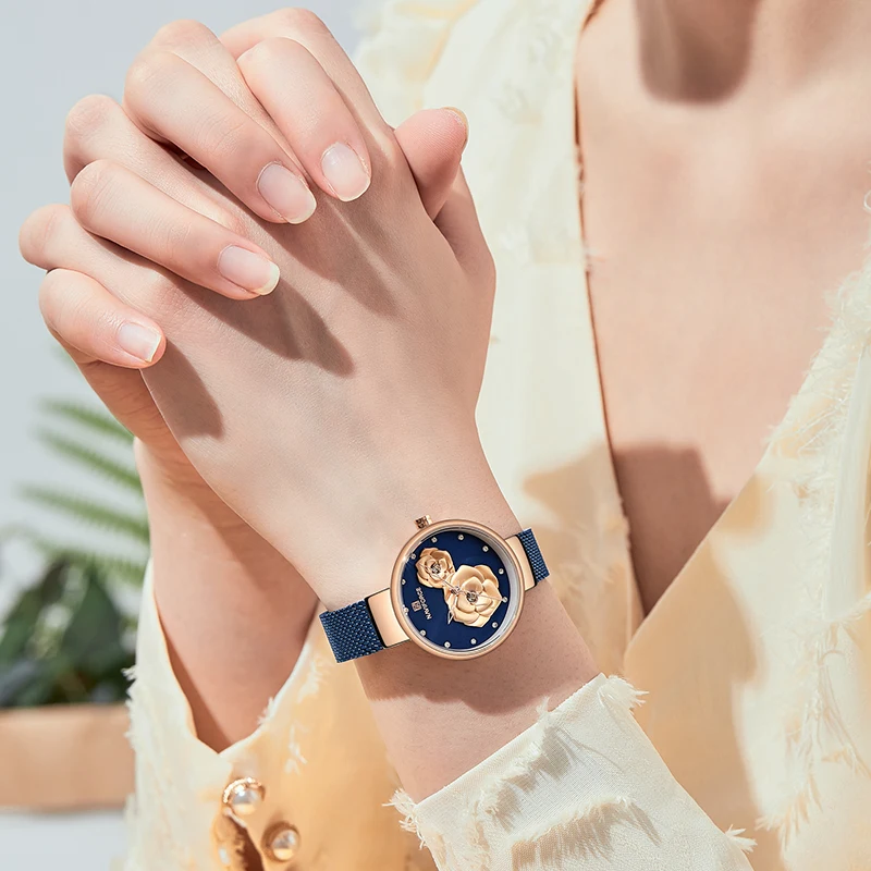 

NAVIFORCE Fashion Women's Watches Blue Luxury Simple Ladies Watch Quartz Female Wristwatch Girl Bracelet Clock Relogio Feminino