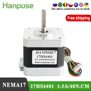 Free Shipping 40MM Height 4-lead non captive Nema17 Stepper Motor 42 motor 40N.CM 1.5A 17HS4401 for 3D printer and CNC XYZ