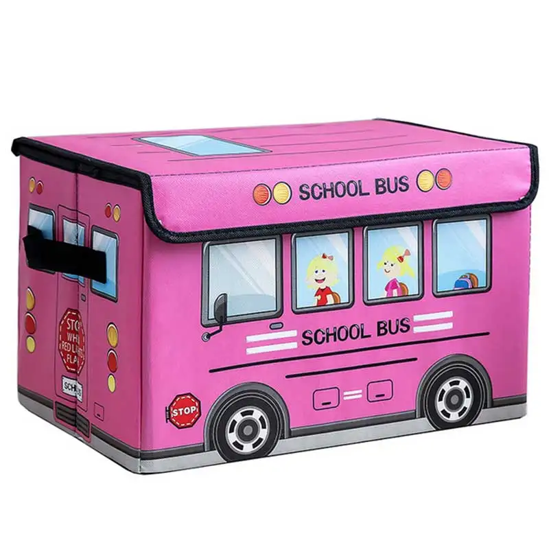 

Children's folding trunk storage toys storage basket garbage can children's room canvas car with cover
