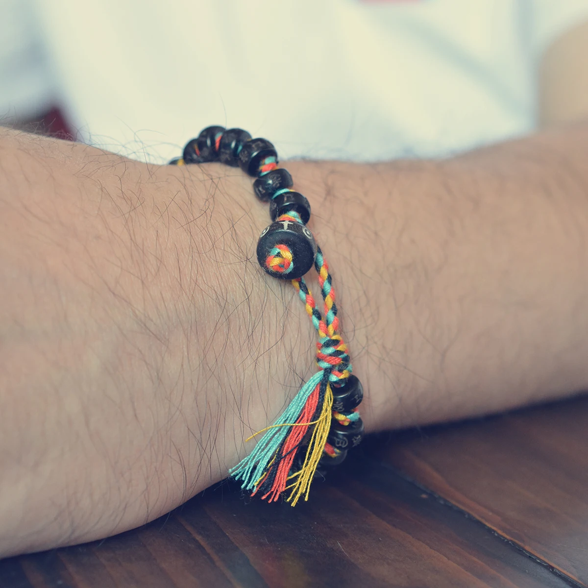 Тибетский буддийский Плетеный вручную хлопковый браслет с узелками на удачу