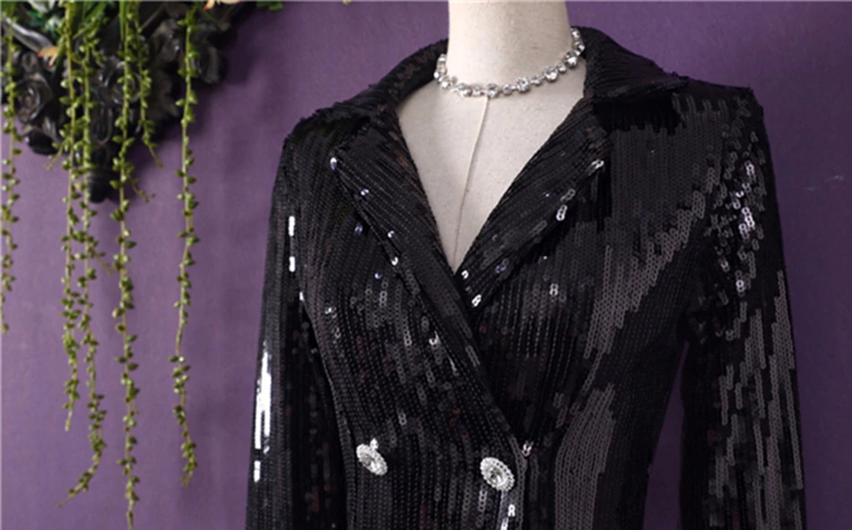 Новинка, Осеннее женское роскошное вечернее платье с блестками, vestidos, сексуальное черное платье с длинным рукавом и кисточками, глубокий v-образный вырез, Клубные платья