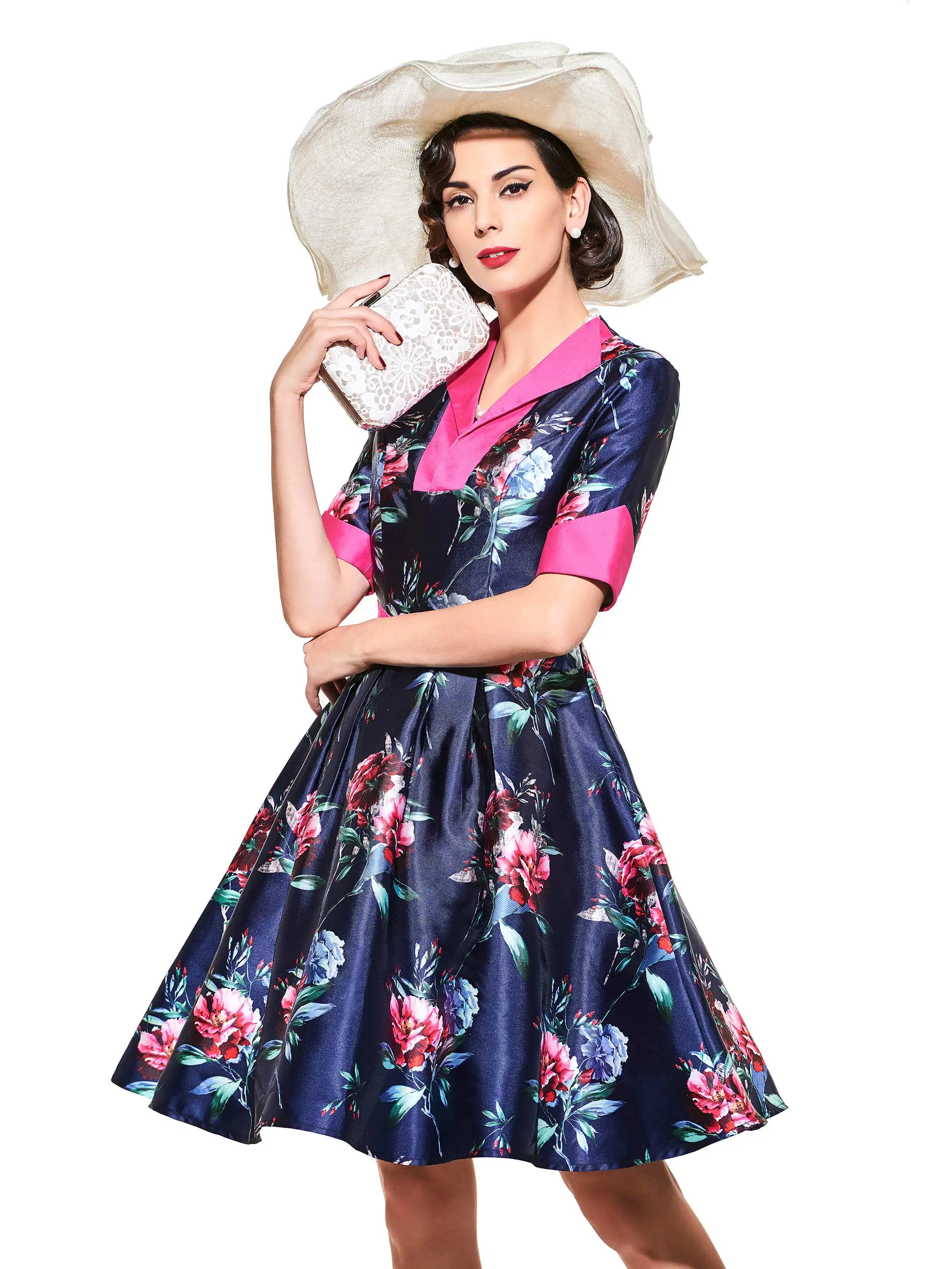 Sisjuly женское винтажное платье размера плюс цветочное разноцветное короткий