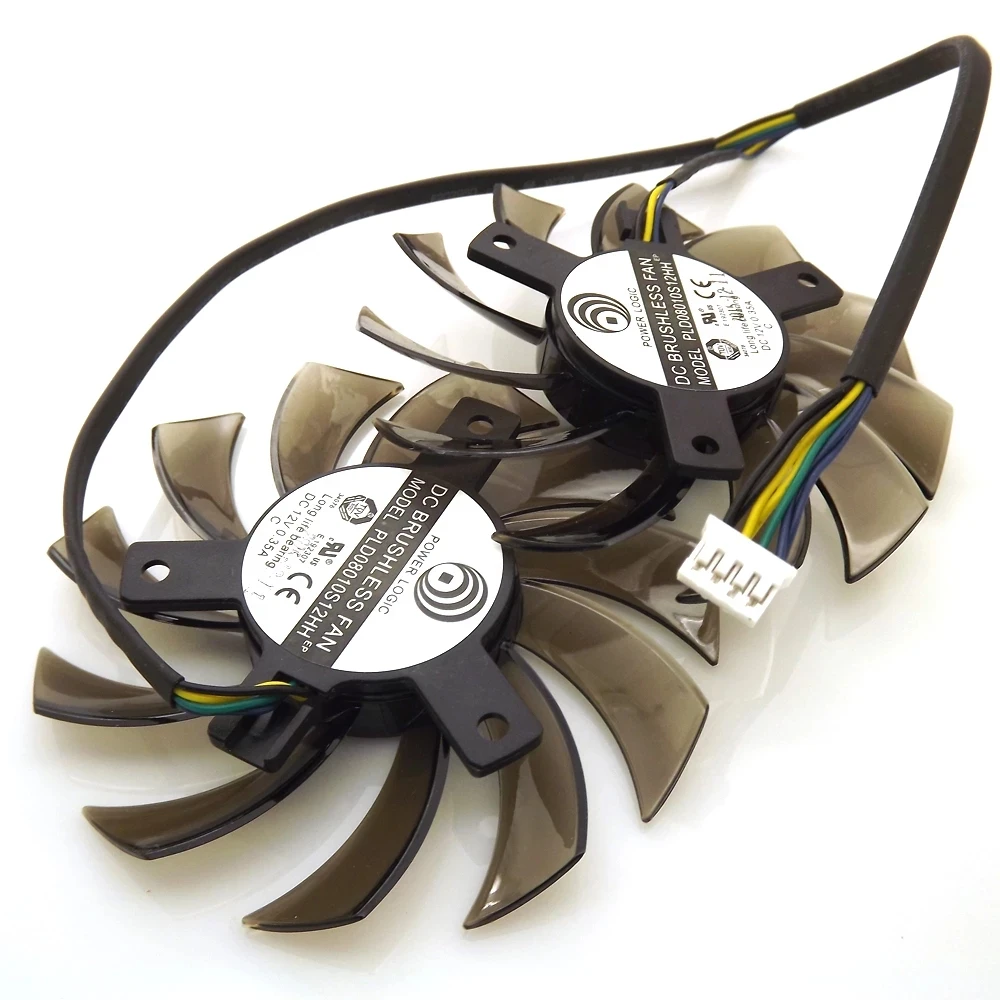 PLD08010S12HH 75 мм 12V 0.35A для MSI GTX 560 570 580 R6770 R6870 R6950 Twin Frozr II видео карта двойной