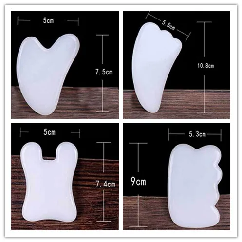Natural Jade Guasha Board Scraching Facial Eyes Scraping Gua Sha SPA Massage Tool Health Care Beauty Acupoints Plate Massager natural powder crystal jade scraping plate v shaped health beauty beauty detox health care