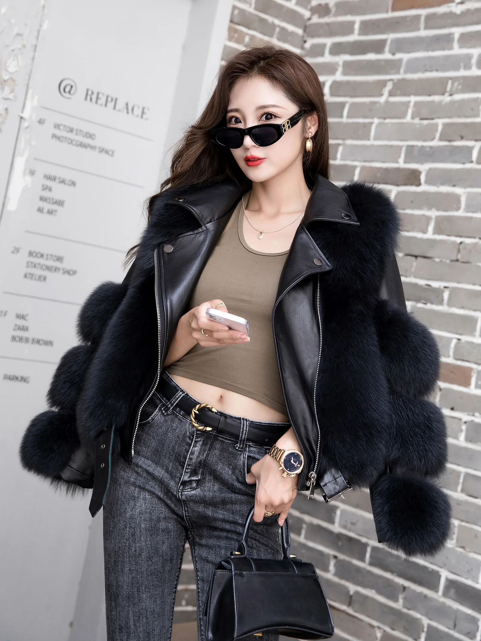 Real fox fur coat women winter fur coat natural fox fur jacket animal fur top wholesale quality clothing