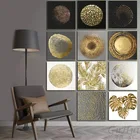 Скандинавская Роскошная декоративная картина с золотым камнем, абстрактная картина для столовой, трехмерная картина маслом