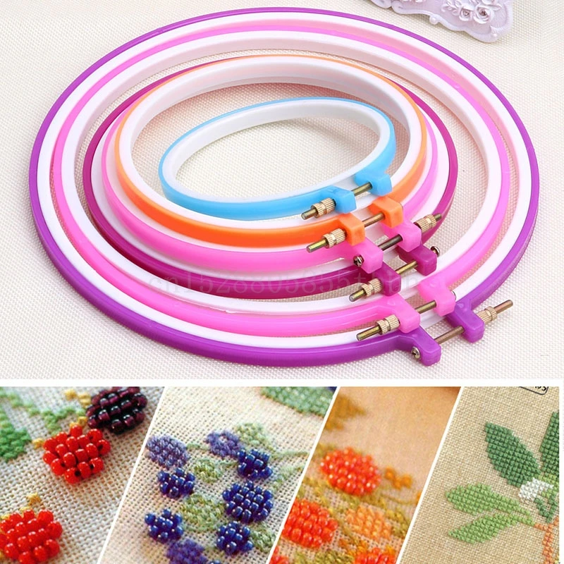 

Plastic Cross Stitch Machine Embroidery Hoop Ring Bamboo Sewing 13-27.5cm