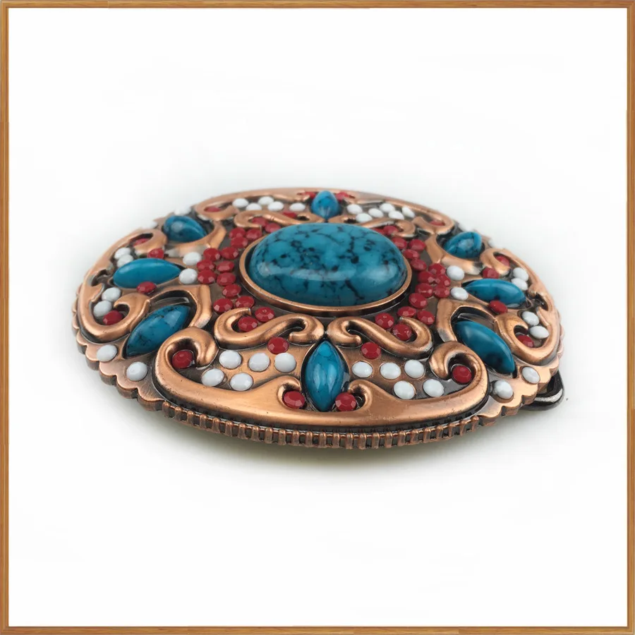 Оптовая продажа бирюзовый камень бриллиантовая пряжка для ремня Buckleclub