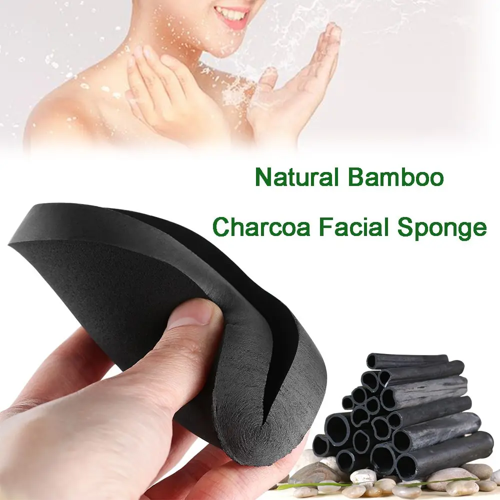

Fashion New Hot sale Bamboo Charcoal Cosmetic Puff Facial Cleaning Makeup Remover Portable Sponge Effective Washing Tools