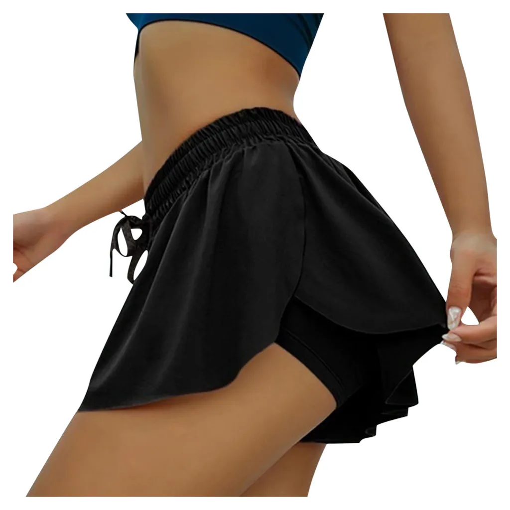 

2 in 1 Women Double-Layer Shorts Skirt Tennis Sports Hakama Sports High Waist Workout Yoga Sports Leggings Fitness Shorts Skirt