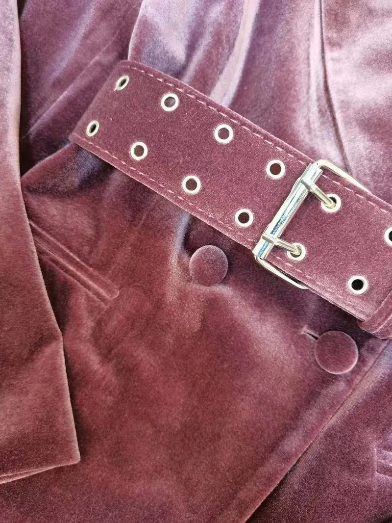 

Women's Top Quality Set 2021 Autumn Long Sleeve Velvet Coat Blazer Suits+Sexy Tulle Mesh Patchwork Long Pleated Dress Set Female