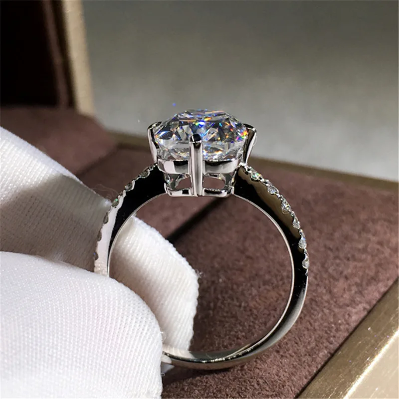 

Milangirl Princess Luxury Proposal Fashion Round Cut Zircon Ring Set Women Brilliant Shiny Stone Wedding Ring Teen Girl