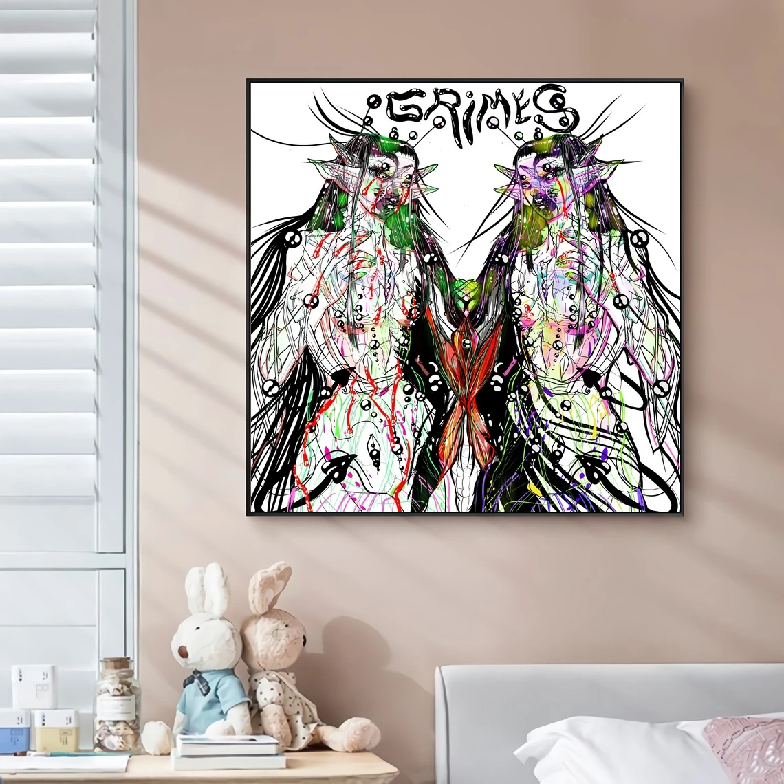 

Grimes постер на холсте с изображением музыкального альбома, рэп-звезда, поп-рок-певица, настенная живопись, художественное украшение (без рамк...