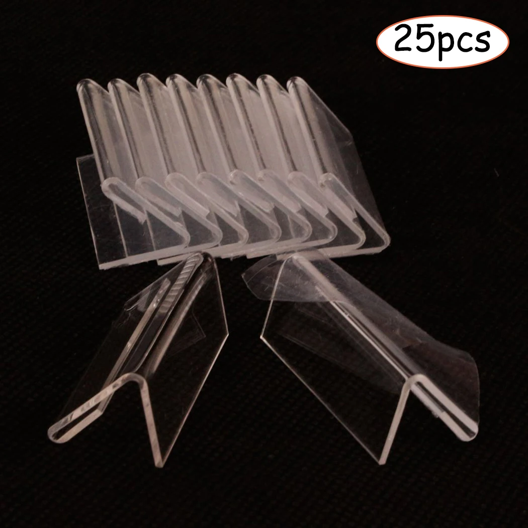 

25pcs 20*40mm Mini Sign Display Holder Price Card Tag Label Counter Top Stand For Sign Stands Poster Racks Clips Price Tags