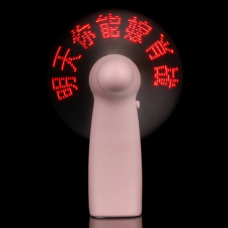 

Customized LED Flashing Word Fan, Handheld Mini Luminous Advertising Slogan, Chinese and English Fan