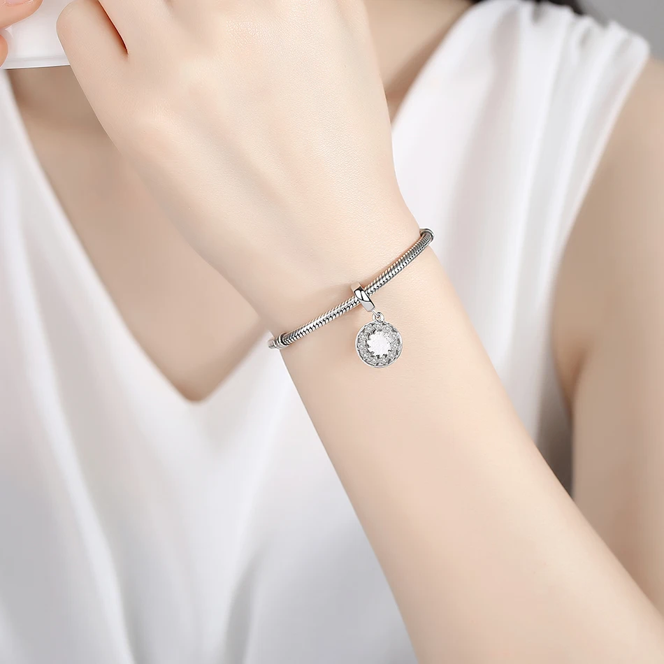 ELESHE 100% 925 Sterling Silver Inspirational Stars Dangle Charms Fit Original Bracelets for Women Customize Photo DIY Jewelry | Украшения