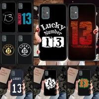 lucky number 13 phone case for samsung a6 a6s a9 a530 a720 a750 a8 a9 a10 a20 a30 a40 a50 2018 soft cover coque